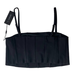 11 Honore Shayla Corset Crop Top in Black